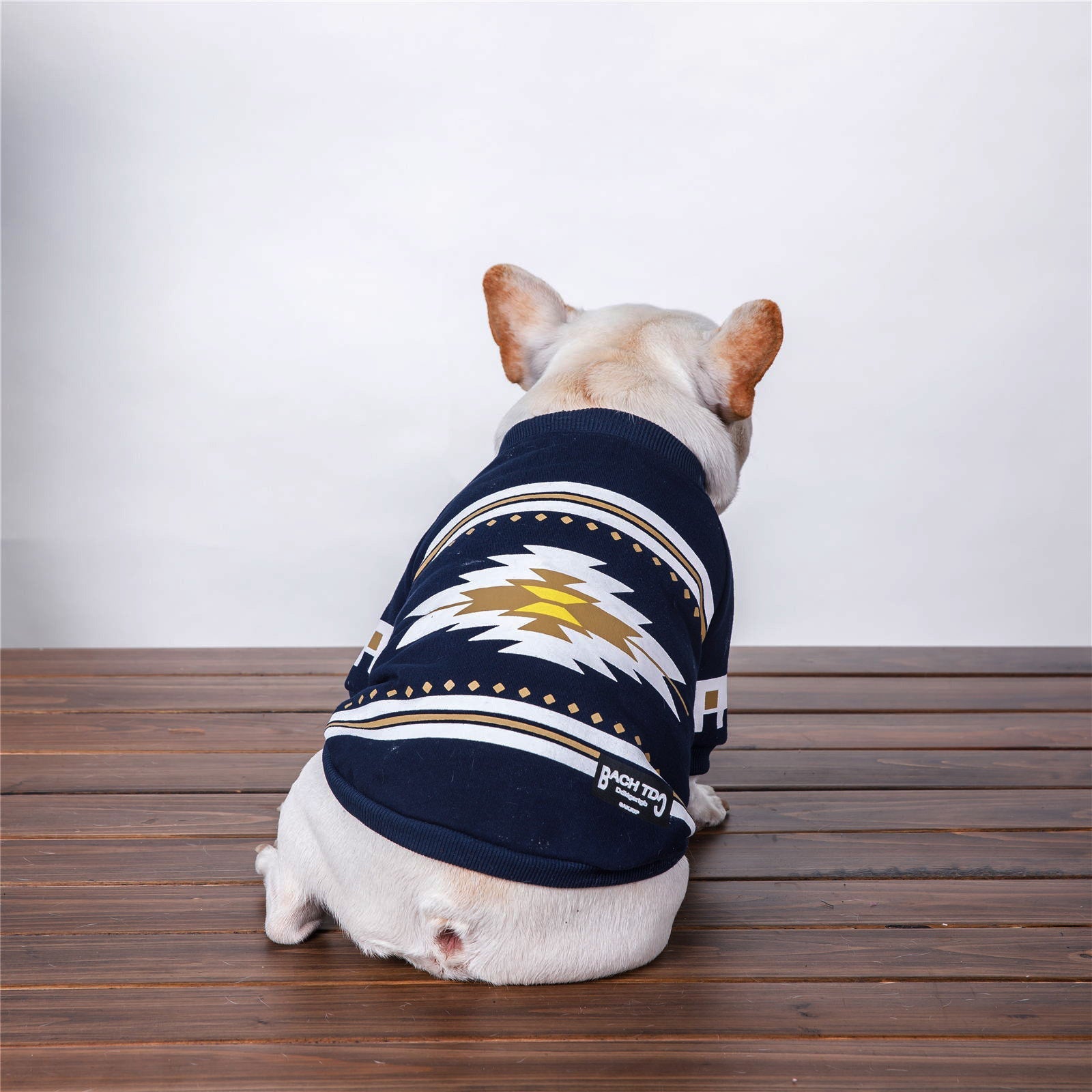 KFX-4921277 Cotton Plus Velvet Casual Sweater for Small Dogs - Grey Blue
