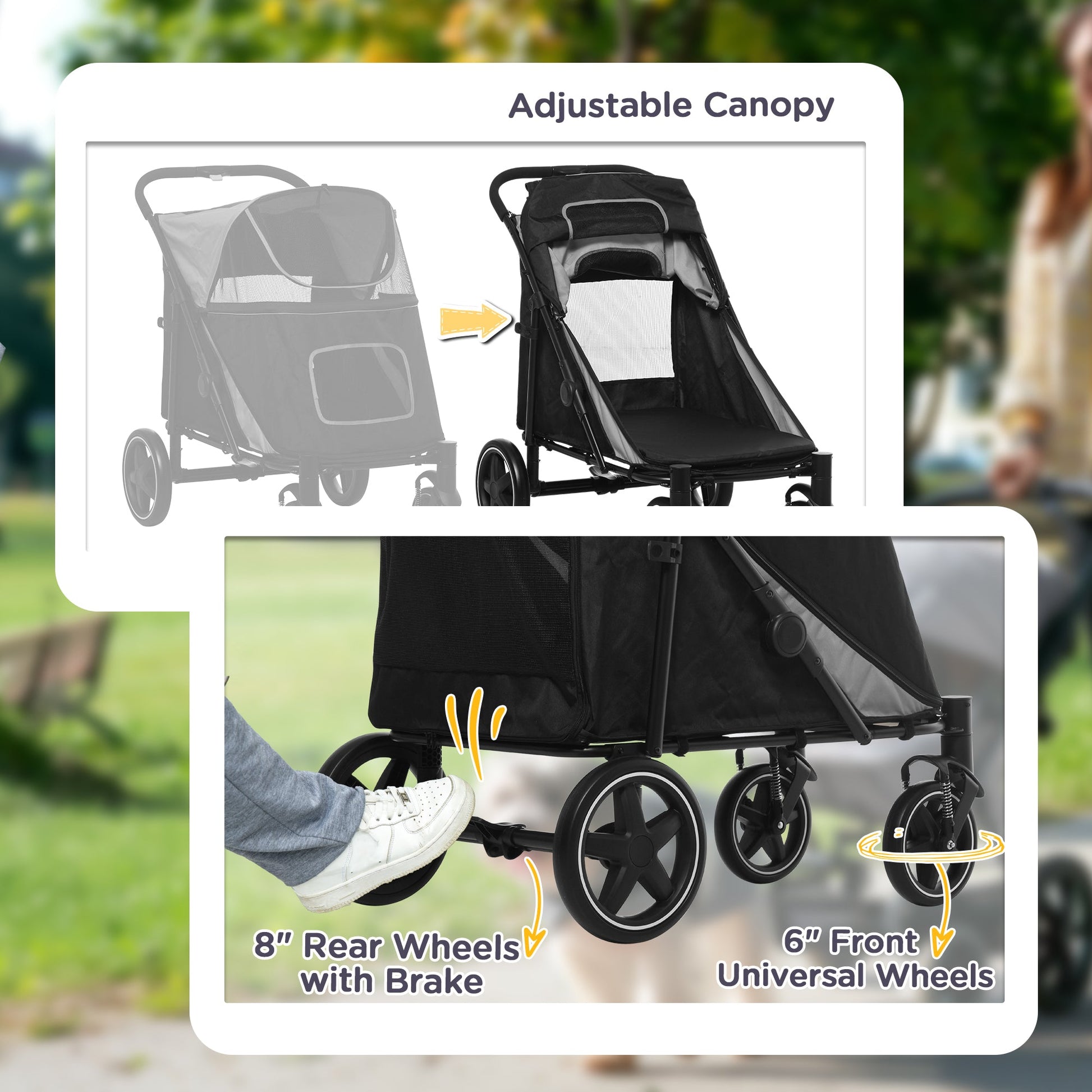 KFX-4921661 Dog Stroller for Pets Up to 66 lbs, Compact and Smooth Folding Design