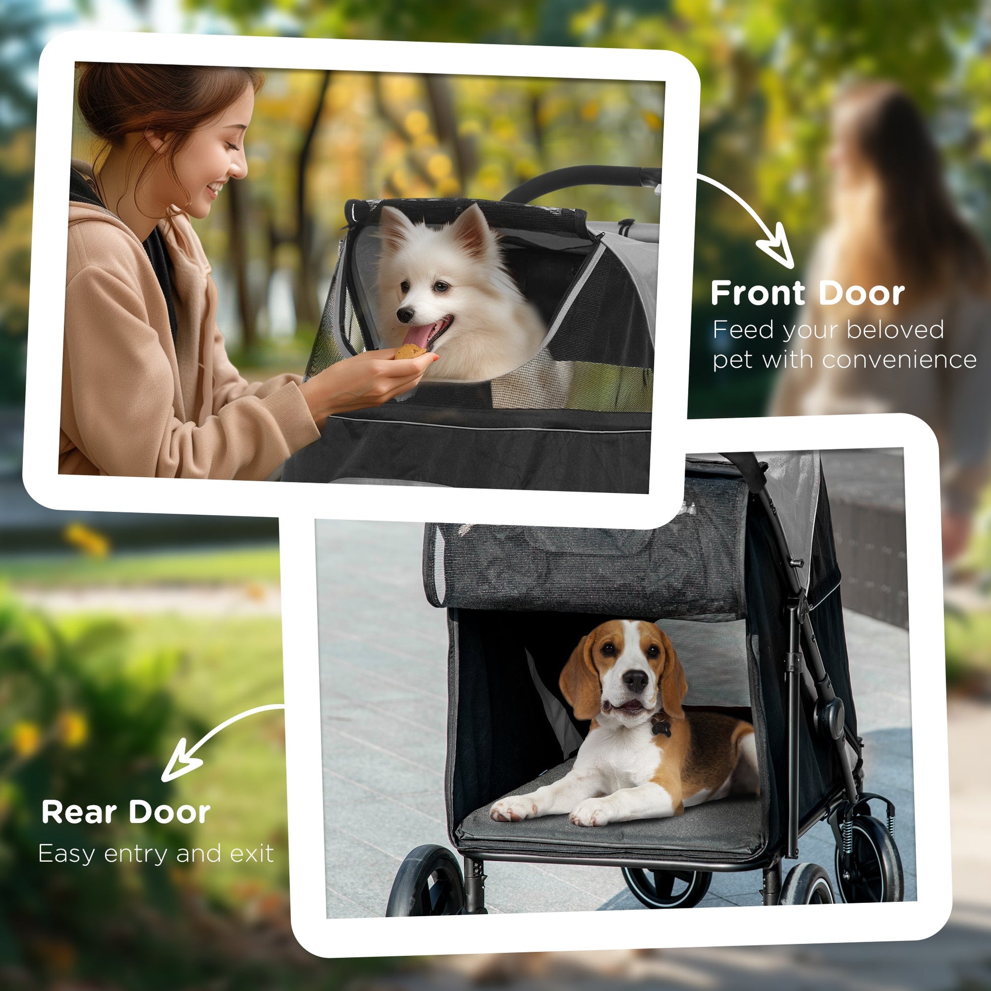 KFX-4921661 Dog Stroller for Pets Up to 66 lbs, Compact and Smooth Folding Design