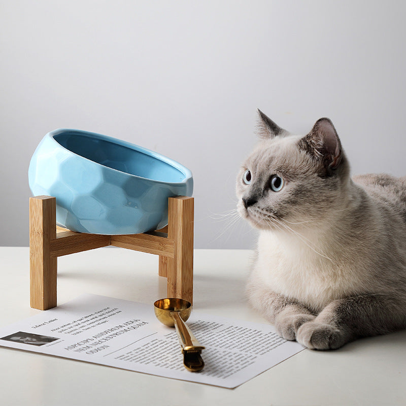 KFX-4922173 Oblique Mouth Cat and Dog Food Bowl with Method Bucket Design