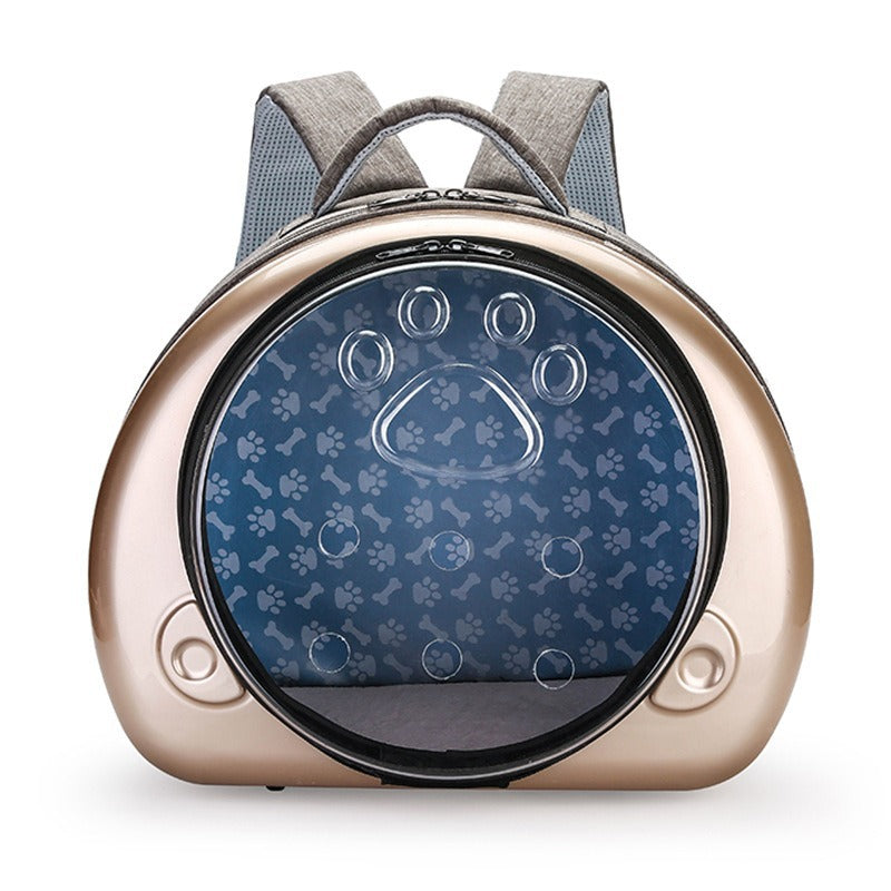 KFX-4922429 Transparent Portable Cat Diaper Bag – Breathable Design in Rose Gold, Luxury Silver, Champagne Gold