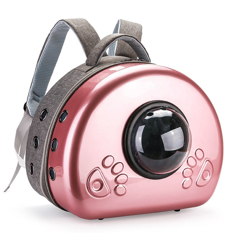 KFX-4922429 Transparent Portable Cat Diaper Bag – Breathable Design in Rose Gold, Luxury Silver, Champagne Gold