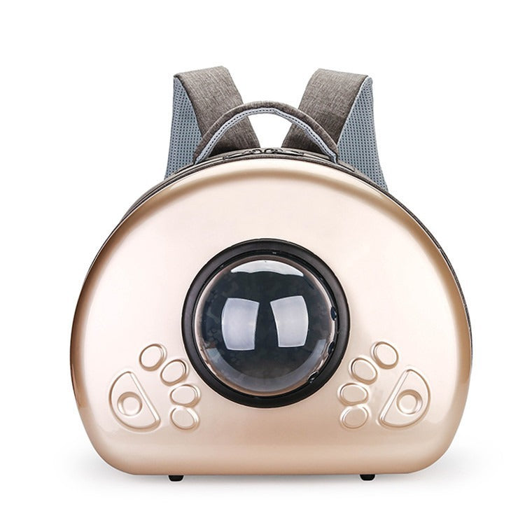 KFX-4922429 Transparent Portable Cat Diaper Bag – Breathable Design in Rose Gold, Luxury Silver, Champagne Gold