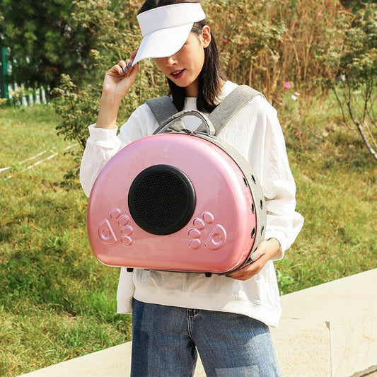 KFX-4922429 Transparent Portable Cat Diaper Bag – Breathable Design in Rose Gold, Luxury Silver, Champagne Gold