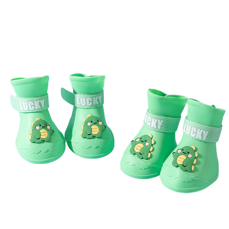 KFX-4922813 Waterproof Anti-Slip Rubber Boots for Pets - Flexible, Lightweight Rain Shoes for Dogs and Cats, Various Sizes Available