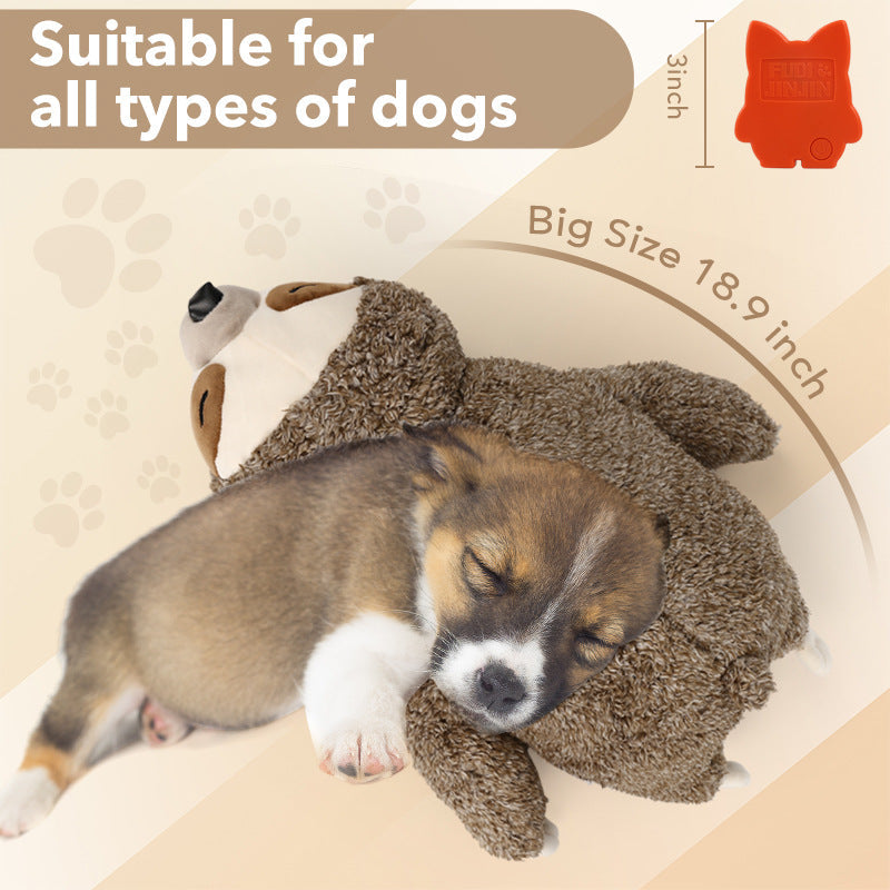 KFX-4925629 Interactive Plush Pet Toy with Heartbeat Device - Sloth Design