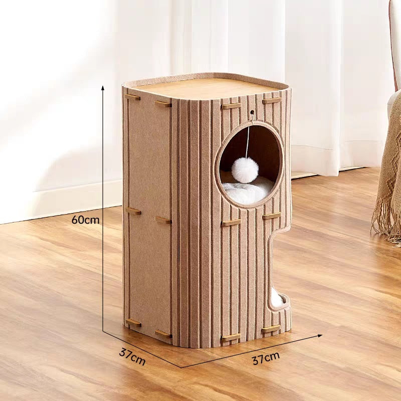 KFX-4926013 Double-Layer Felt Cat Nest and Climbing Frame for Multiple Cats - Polyester Fiber Design