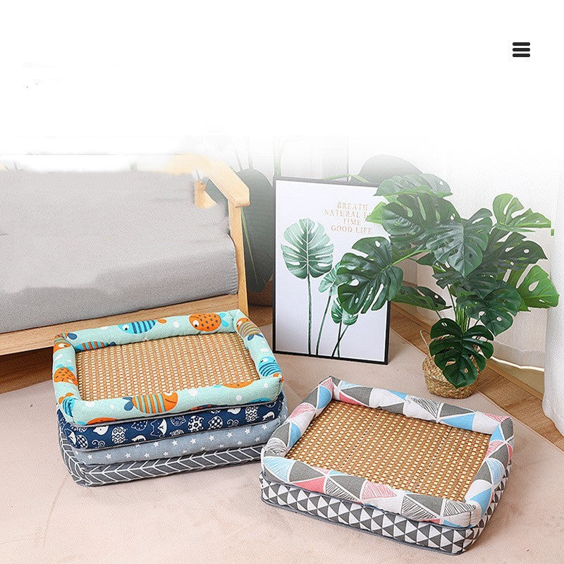 KFX-4931773 Summer Linen Pet Mat Nest - Available in Various Styles and Sizes