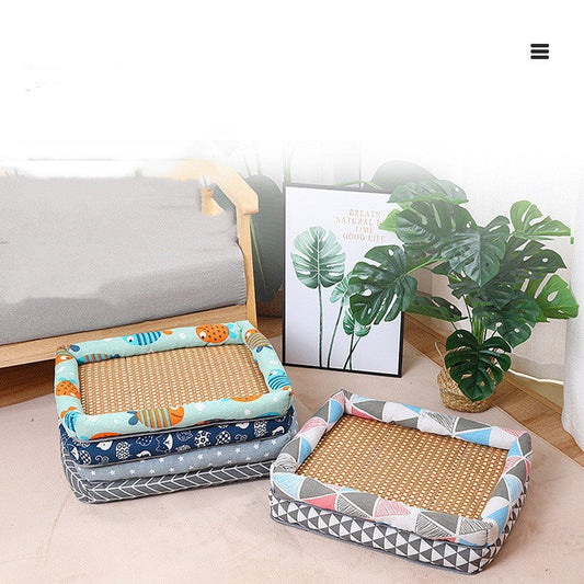 KFX-4931773 Summer Linen Pet Mat Nest - Available in Various Styles and Sizes