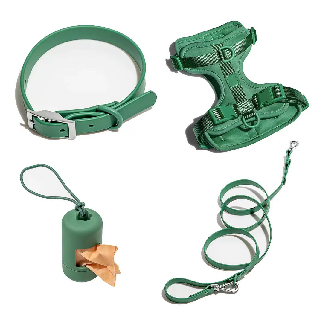 KFX-4933181 Tactical Waterproof Dog Collar and Leash Set with Chest Back Support in Various Colors