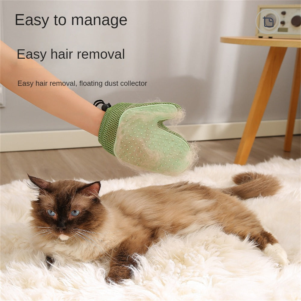 KFX-4934973 Pet Grooming Hair Removal Glove - Multi-Use Mitt for Shedding, Bathing, and Daily Combing