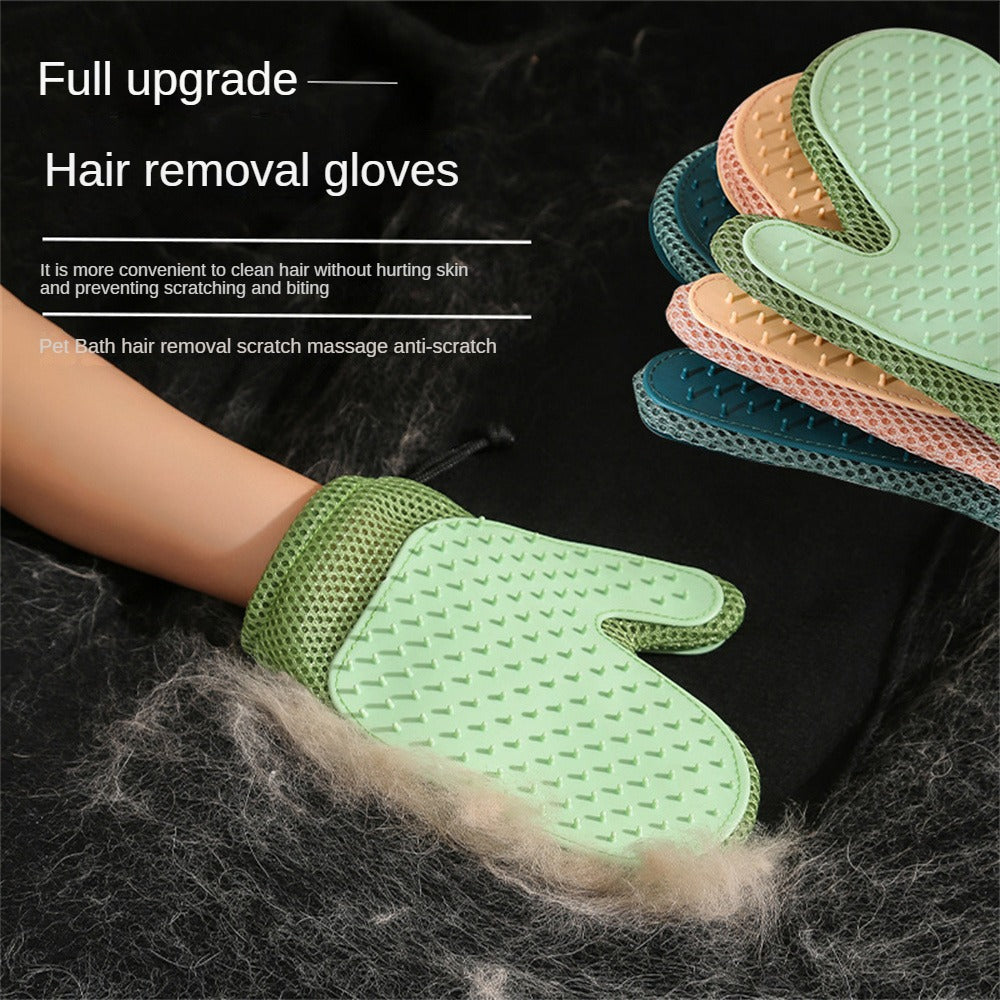 KFX-4934973 Pet Grooming Hair Removal Glove - Multi-Use Mitt for Shedding, Bathing, and Daily Combing