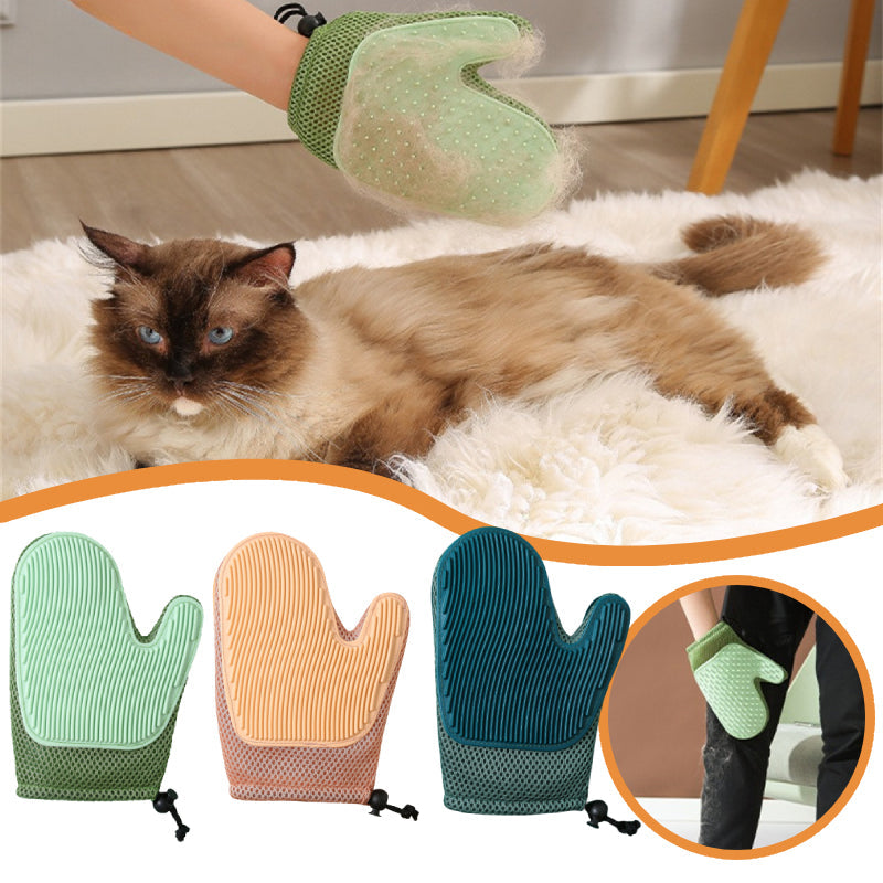 KFX-4934973 Pet Grooming Hair Removal Glove - Multi-Use Mitt for Shedding, Bathing, and Daily Combing