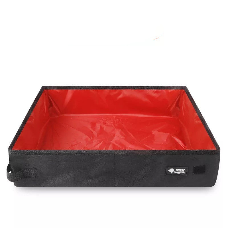 KFX-4935357 Foldable Portable Cat Litter Box in Red and Black – Small and Large Sizes Available