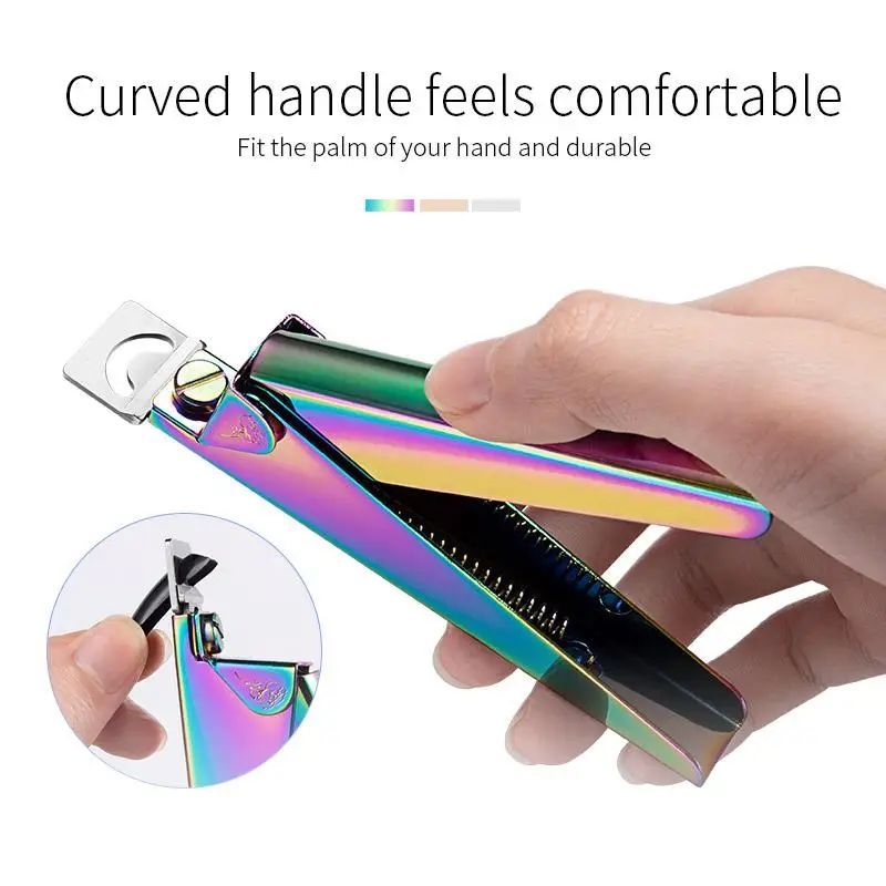 KFX-4935485 Stainless Steel UV Gel Nail Tips Trimmer Cutter Tool – Rainbow Finish