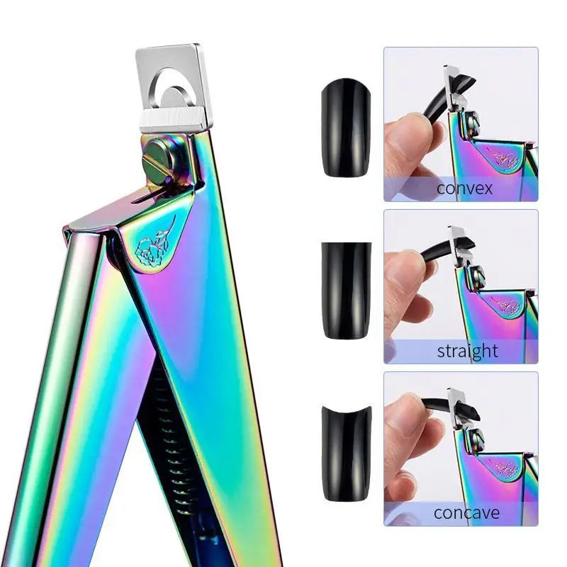 KFX-4935485 Stainless Steel UV Gel Nail Tips Trimmer Cutter Tool – Rainbow Finish