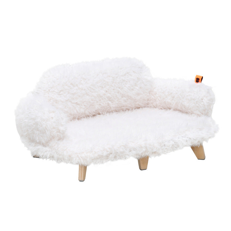 KFX-4936125 Luxury Wooden Pet Bed for Dogs and Cats – Multi-Layer Plywood with Velvet Cushion in Elegant Colors