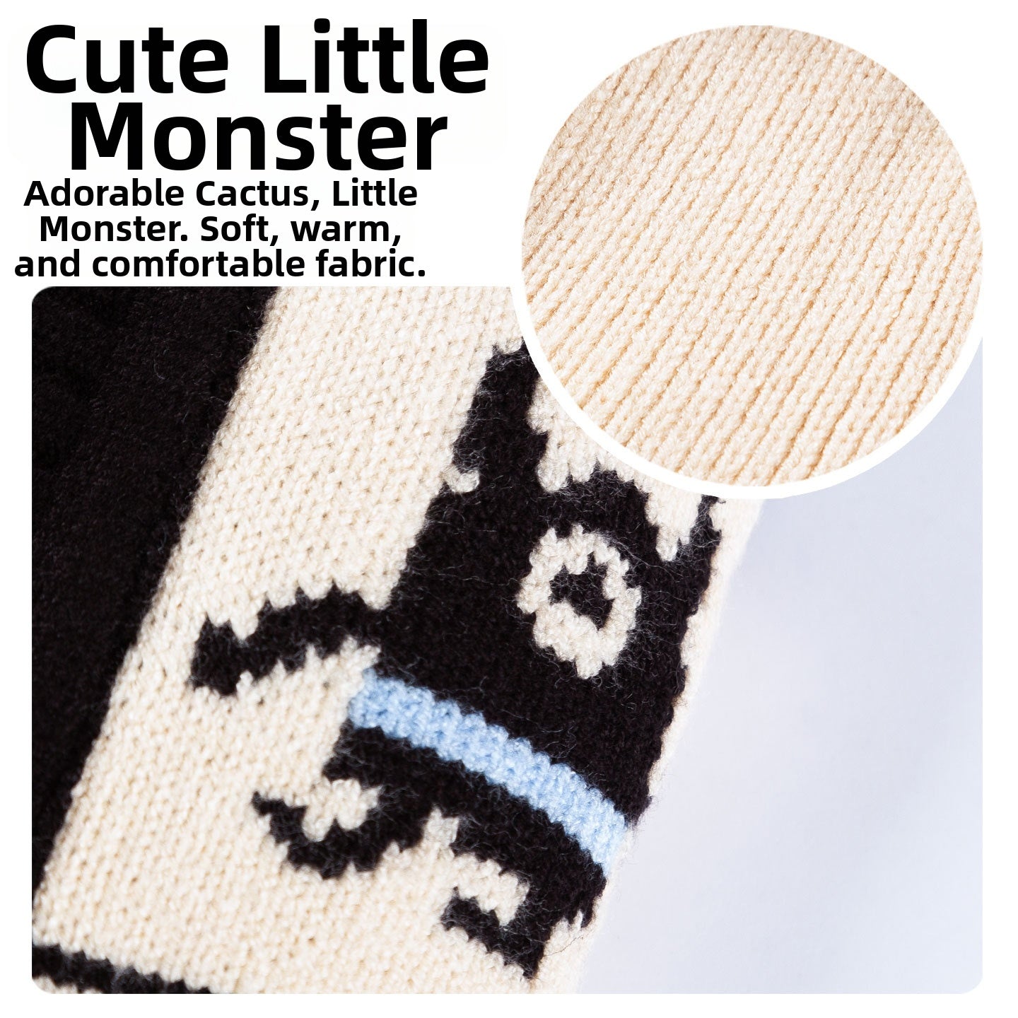 KFX-4936253 Warm Knit Dog Sweater with Monster Pattern for Small to Medium Pets - Cozy and Breathable Cardigan for Fall and Winter