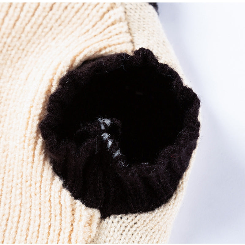 KFX-4936253 Warm Knit Dog Sweater with Monster Pattern for Small to Medium Pets - Cozy and Breathable Cardigan for Fall and Winter