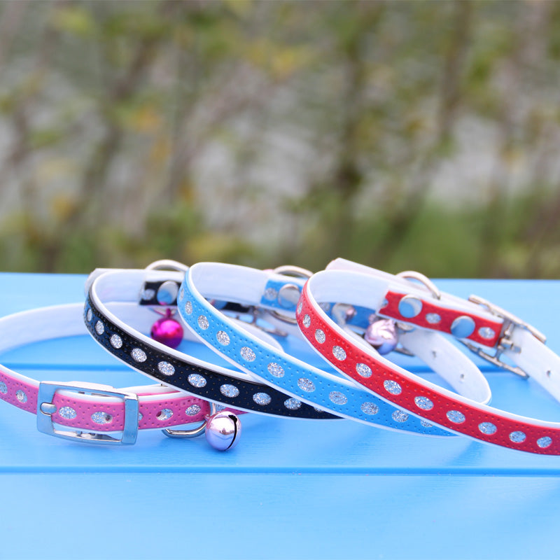 KFX-4939453 Adjustable Small Pet Collar - Durable & Stylish - Available in Blue, Black, Pink, Red