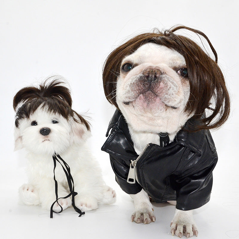 KFX-4942269 Pet Headgear Wig for Dogs - Free Size Acrylic Japanese and Korean Style - Perfect for Festivals