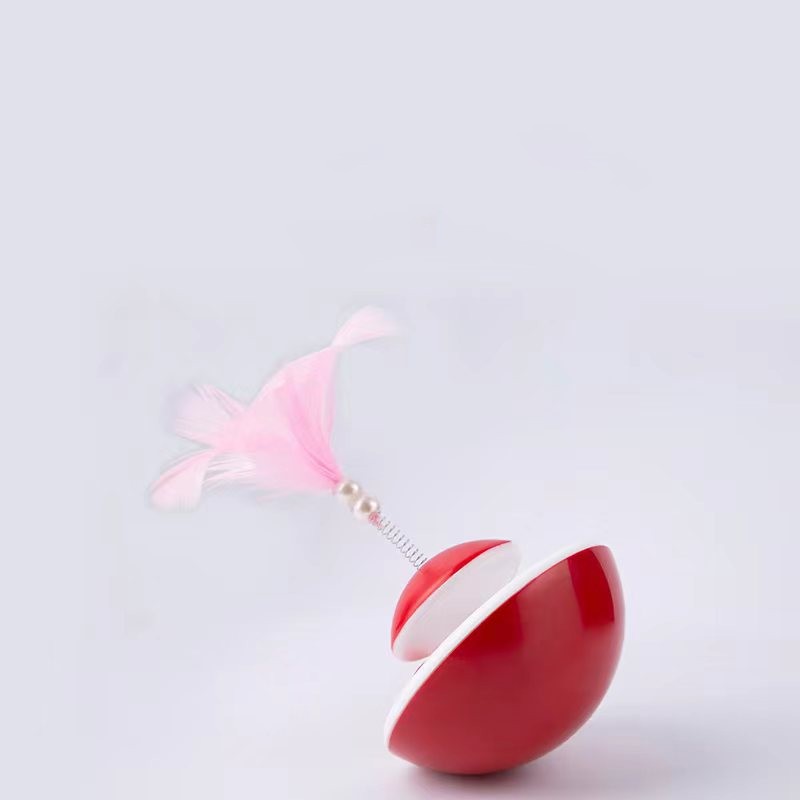 KFX-4944061 Feather Tumbler Cat Teasing Stick with Bell for Interactive Play