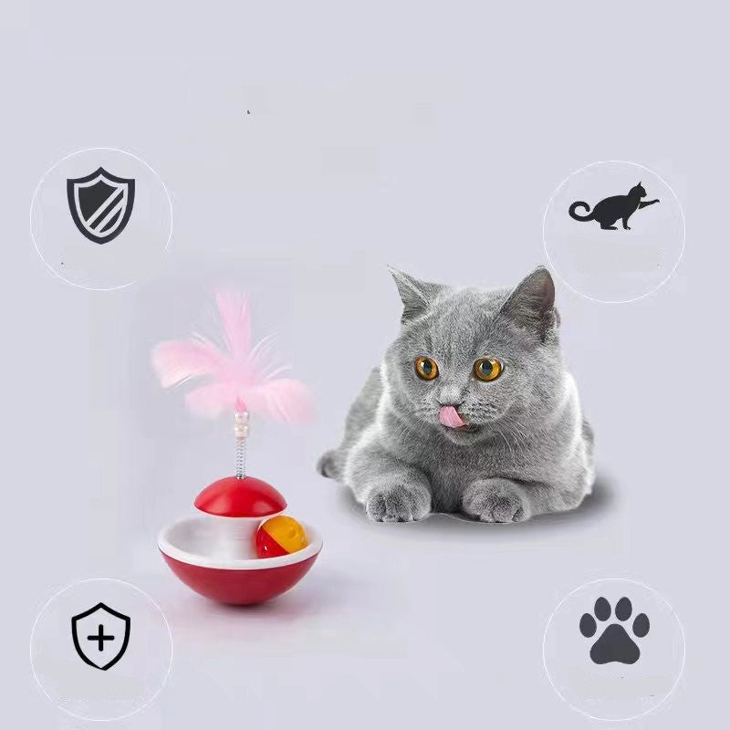 KFX-4944061 Feather Tumbler Cat Teasing Stick with Bell for Interactive Play