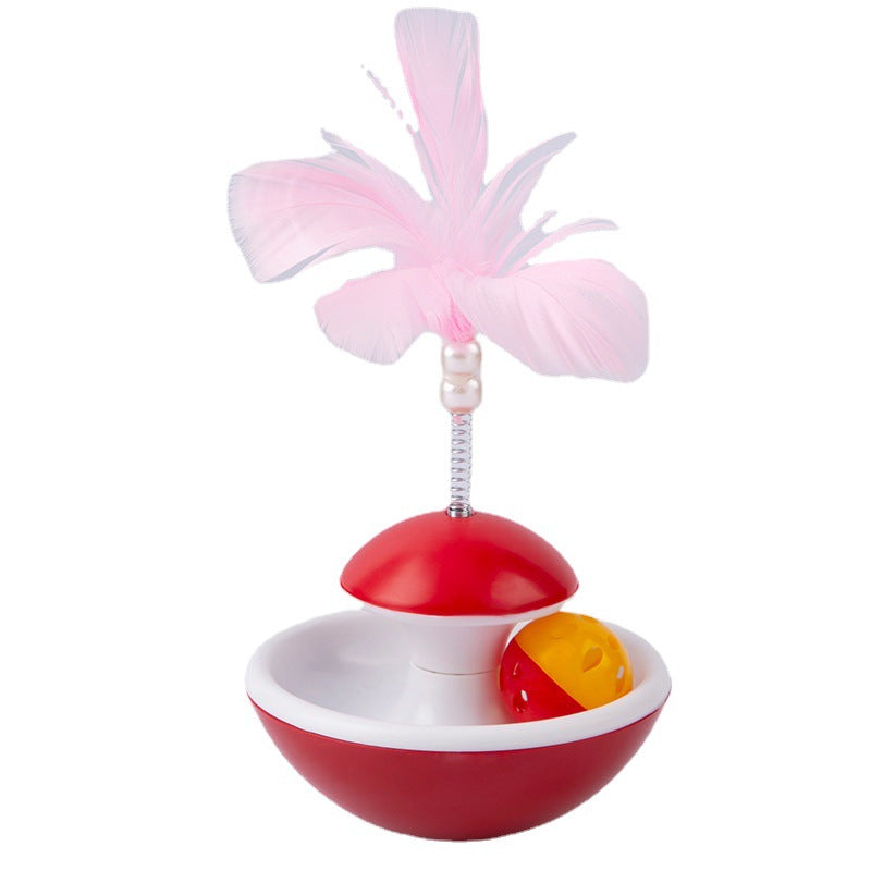 KFX-4944061 Feather Tumbler Cat Teasing Stick with Bell for Interactive Play