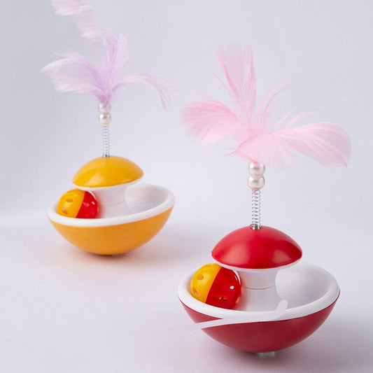 KFX-4944061 Feather Tumbler Cat Teasing Stick with Bell for Interactive Play