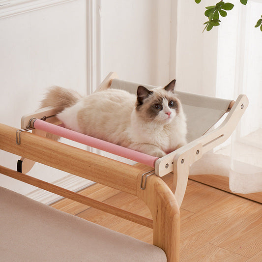 KFX-4944829 Hanging Cats Bed for Balcony Window - Multi-Layer Plywood with Cotton Hemp Cloth