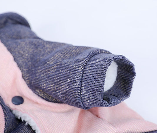 KFX-4945597 Cute Cotton Coat for Small Dogs - Three-Color Stitching, Sizes XS to XXL