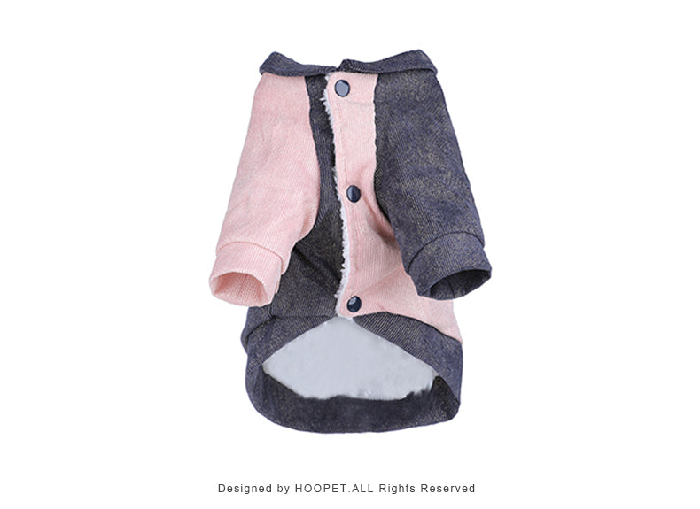 KFX-4945597 Cute Cotton Coat for Small Dogs - Three-Color Stitching, Sizes XS to XXL