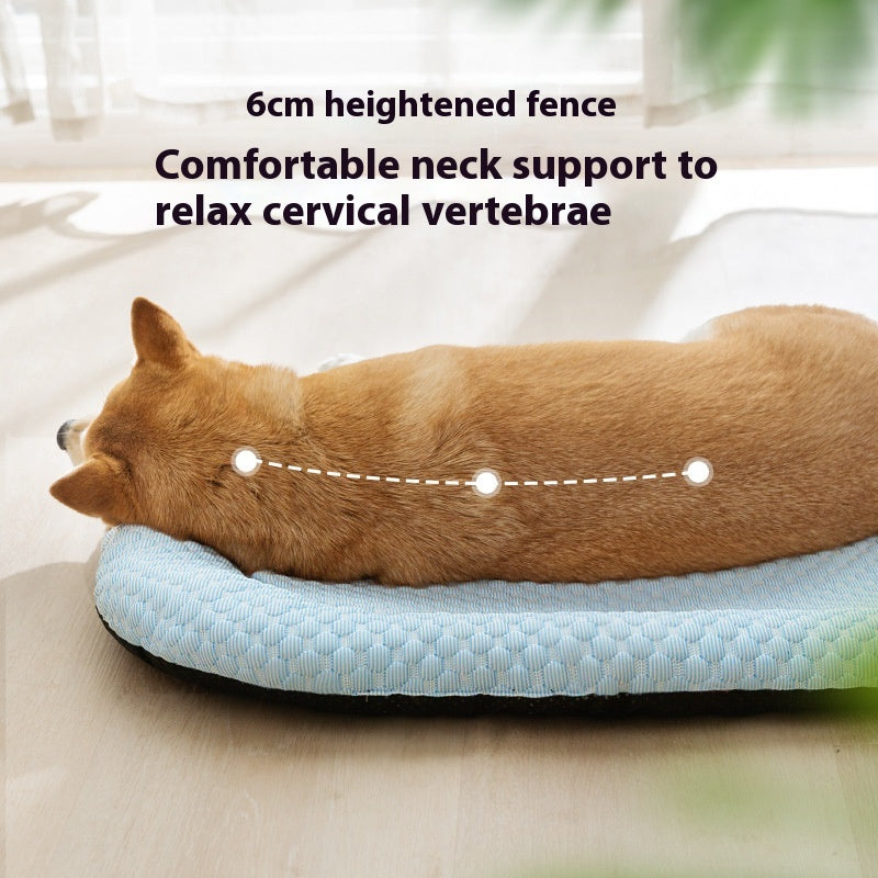 KFX-4947261 Breathable 3D Cool Dog Mat - Ice Pad Kennel with Wooden Design, Multiple Sizes Available