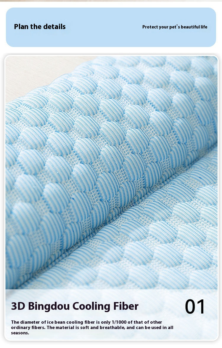 KFX-4947261 Breathable 3D Cool Dog Mat - Ice Pad Kennel with Wooden Design, Multiple Sizes Available