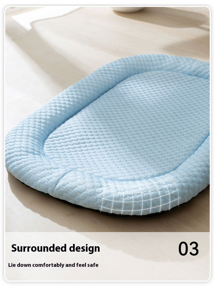 KFX-4947261 Breathable 3D Cool Dog Mat - Ice Pad Kennel with Wooden Design, Multiple Sizes Available