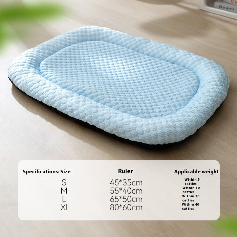 KFX-4947261 Breathable 3D Cool Dog Mat - Ice Pad Kennel with Wooden Design, Multiple Sizes Available