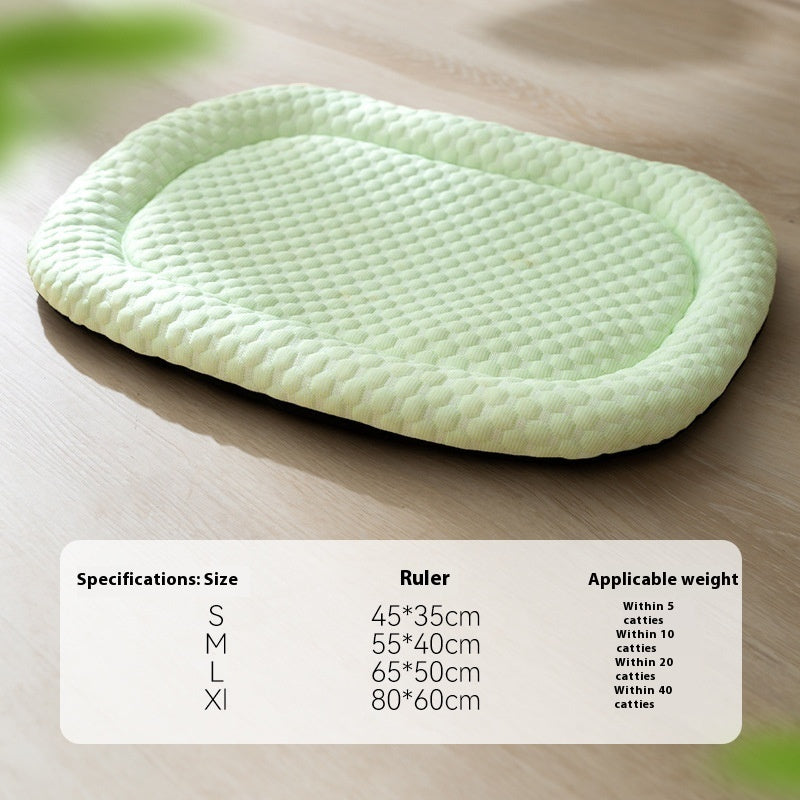 KFX-4947261 Breathable 3D Cool Dog Mat - Ice Pad Kennel with Wooden Design, Multiple Sizes Available