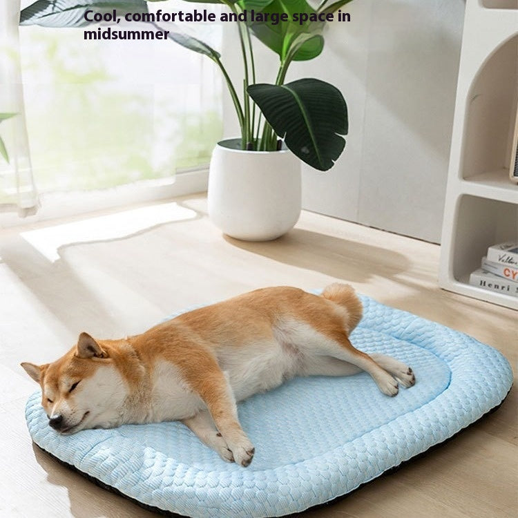 KFX-4947261 Breathable 3D Cool Dog Mat - Ice Pad Kennel with Wooden Design, Multiple Sizes Available