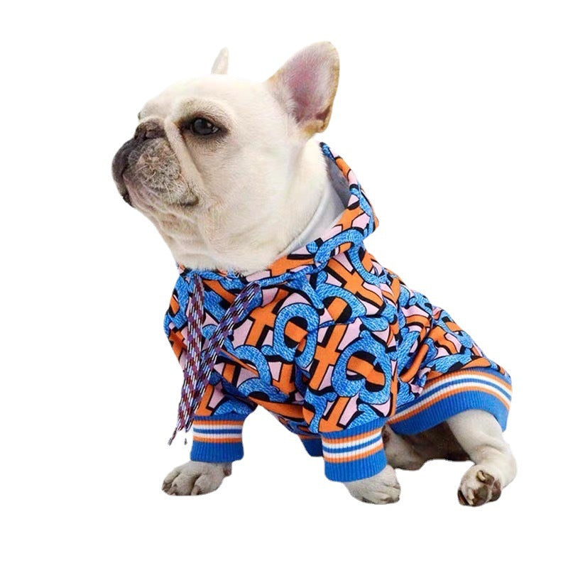 KFX-4948285 Stylish Blue Sweater for Dogs and Hairless Cats - Sizes XXS to XXL, Made of Polyester
