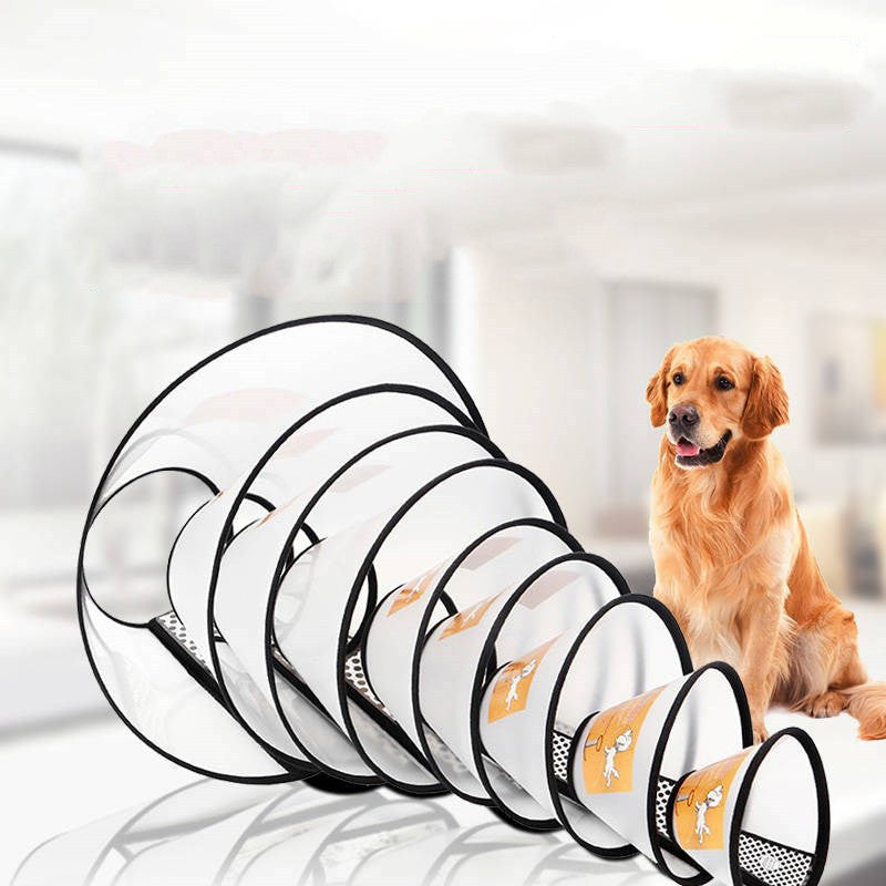 KFX-4950973 Elizabethan Circle Sterilization Protective Collar for Cats and Dogs, Adjustable Velcro, Multiple Sizes Available