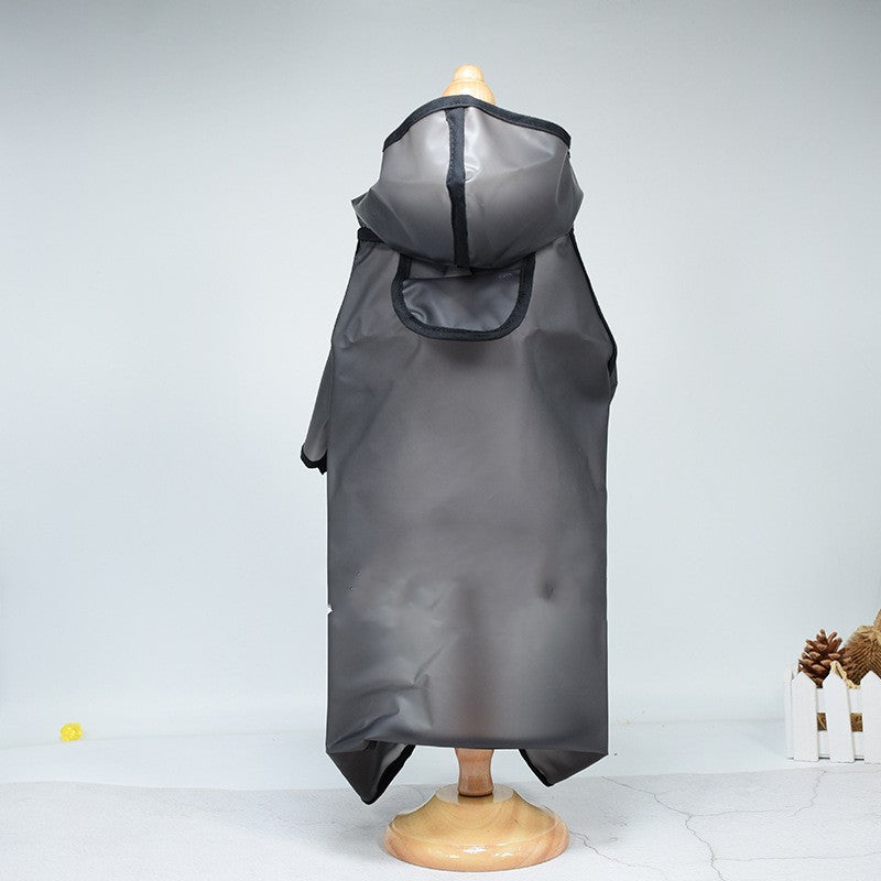 KFX-4951357 Waterproof Four-Legged Dog Raincoat for Small to Medium Pets, Clear White and Black Options