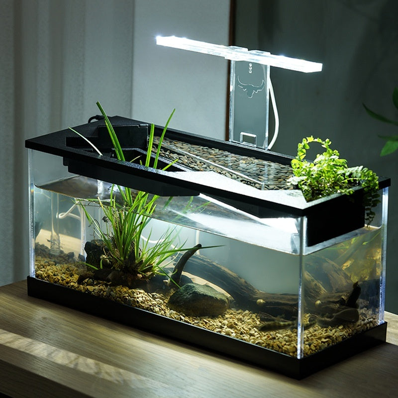 KFX-4952253 Integrated Lazy Aquarium with Acrylic Filter, Water Pump, Lamp, Heating Mat, and External Light