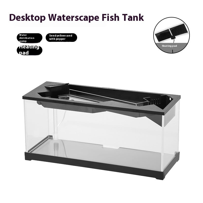 KFX-4952253 Integrated Lazy Aquarium with Acrylic Filter, Water Pump, Lamp, Heating Mat, and External Light
