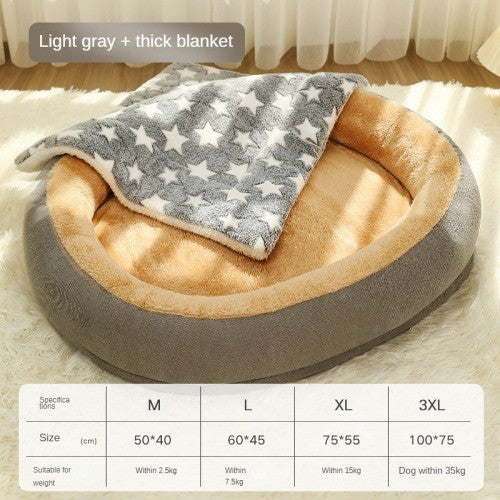 KFX-4953021 Removable Cotton Dog and Cat Bed, Washable and Warm, Multiple Sizes Available