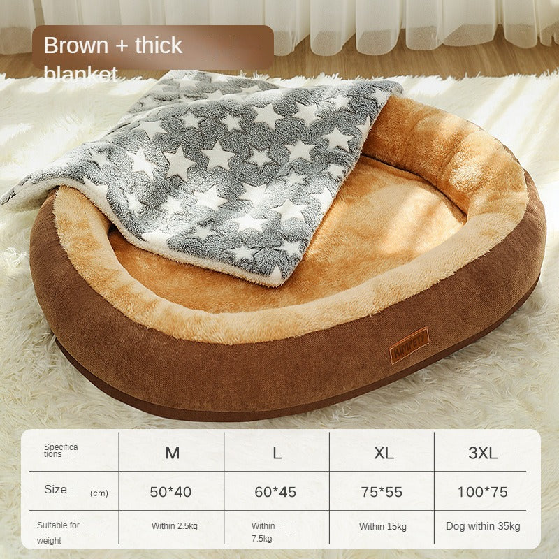KFX-4953021 Removable Cotton Dog and Cat Bed, Washable and Warm, Multiple Sizes Available