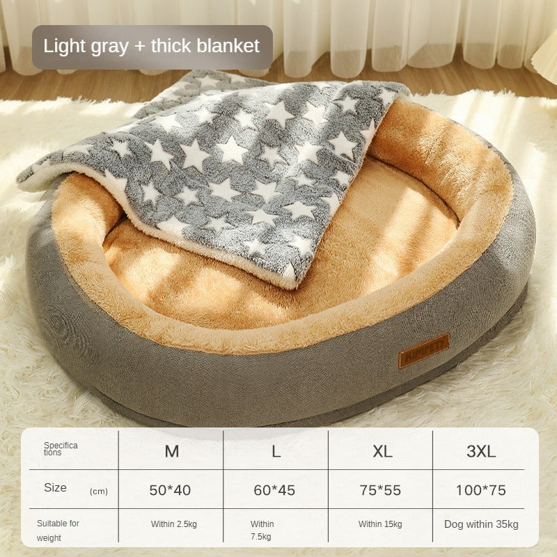 KFX-4953021 Removable Cotton Dog and Cat Bed, Washable and Warm, Multiple Sizes Available