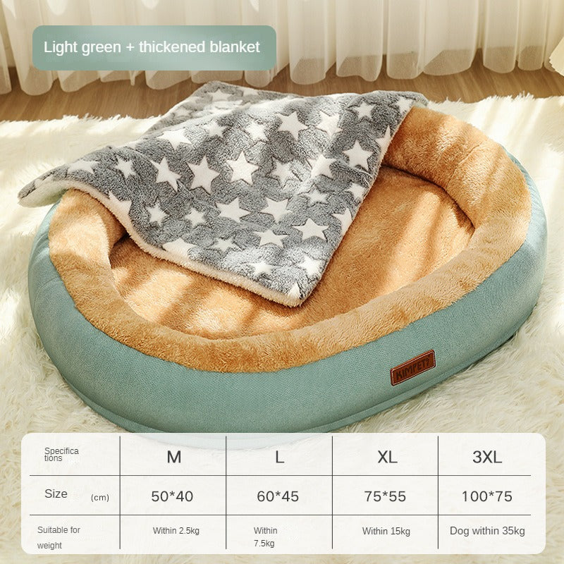 KFX-4953021 Removable Cotton Dog and Cat Bed, Washable and Warm, Multiple Sizes Available