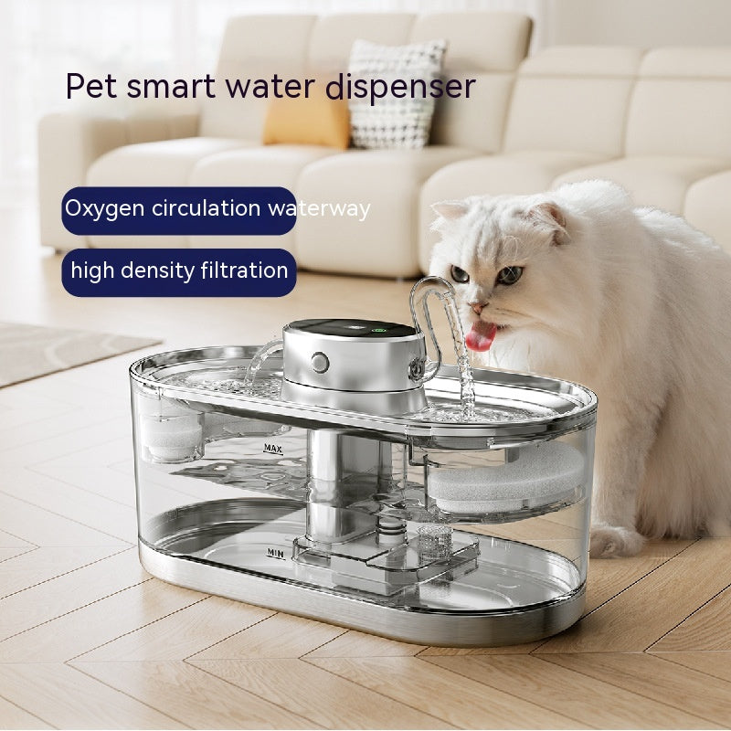 KFX-4954813 Rechargeable Stainless Steel Pet Water Dispenser with Wireless Temperature Control for Dogs and Cats