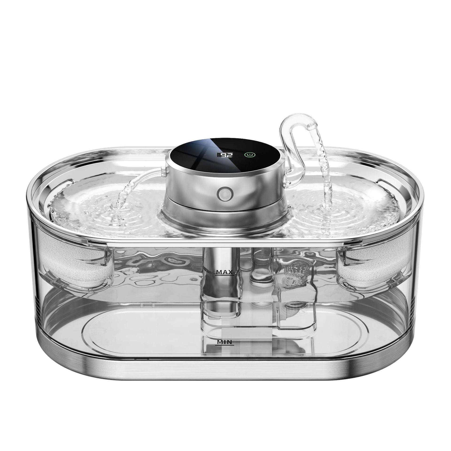 KFX-4954813 Rechargeable Stainless Steel Pet Water Dispenser with Wireless Temperature Control for Dogs and Cats