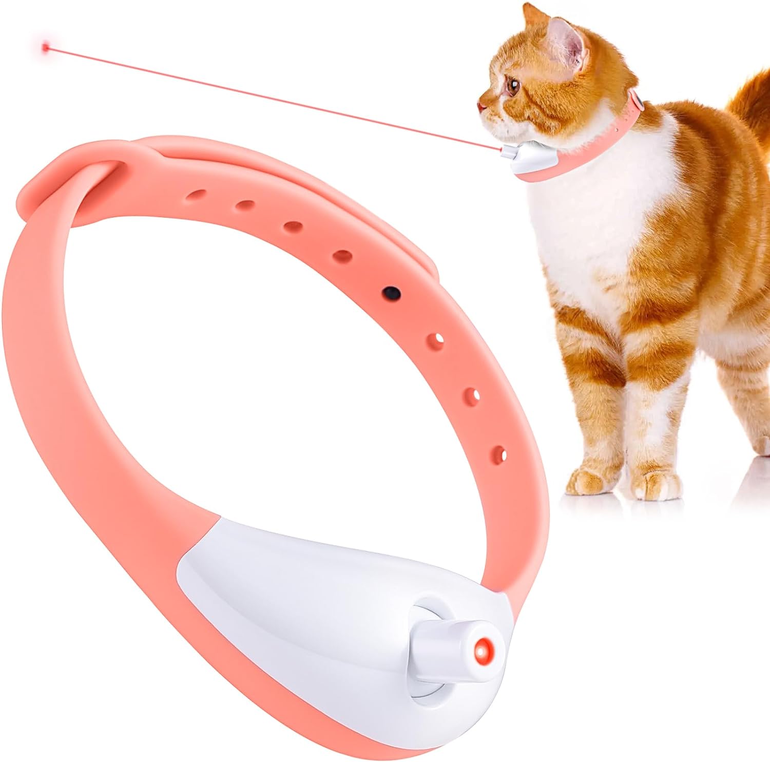 KFX-4956221 Automatic LED Interactive Cat Collar Toy - USB Rechargeable, Hands-Free Fun for Indoor Cats